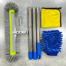 一套游泳池清洁刷，17英寸游泳池刷套装，带圆头和球形刷头的地板苔藓和地衣清洁刷，蓝绿色 - 彩色 - 查看 7