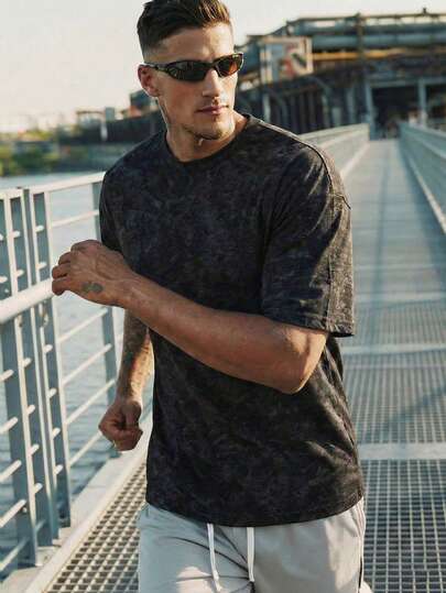 Camiseta de manga corta casual y holgada para hombre, cómoda y adecuada para deportes al aire uso casual diario