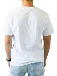 Blue Spider And Red Roses Printed Premium T-Shirts Mens Summer Short Sleeve Tees Casual Tops - White - View 3