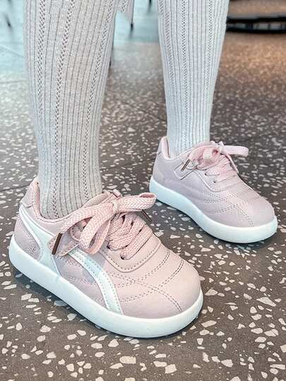 1 Pair 2026 New Casual Children Sports Skateboard Shoes, PU Leather Patchwork Upper, Soft Comfortable Lightweight, Suitable For Indoor/Outdoor, Play, Festivals, Convenient Hook And Loop Closure