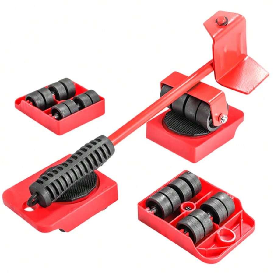Juego de herramientas para mover muebles de cinco piezas: grúa pequeña para uso doméstico,deslizadores para muebles de fácil movimiento, con peso máximo de carga de 150 lbs,herramienta de mudanza. - A - Ver 1