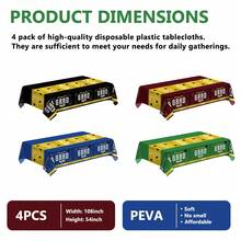 Disposable Plastic Tablecloths With Graduation, Party, Holiday Themes, Waterproof And Oil-Proof For Decoration - Multicolor - View 4