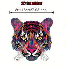 Adesivos termocolantes coloridos com estampa de cabeça de tigre, ideais para tecidos e aplicações têxteis, perfeitos para confecção de roupas, camisetas e decoração de almofadas. - Multicolorido - Visão 7
