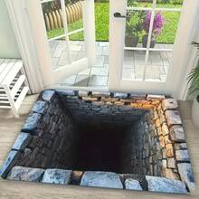 1pc Realistic 2D/3D Optical Illusion Black Hole Crack Floor Mat - Illusion 3D Cave Effect, Durable Easy-Clean Suitable For Indoor/Outdoor Use, Modern Optical Illusion For Home Entrance,,, Bedroom - Low- Fiber Design For Birthday Anniversaries, Valentine's Day, Thanksgiving, Christmas, Halloween, Wedding, New Year Gifts.Ideal Gifts For Her, Him, Family Members, Boyfriends, Girlfriends, Fathers, Mothers, Lovers, Daughters, Sons, Grandfathers, Grandmothers, Friends, Classmates, And Pets.Suitable For Car, Bedroom, Living Room, Office, Bedroom Decor, Indoor And Outdoor Decorative Mat, Fall Decor, Fall Decorations For Home, Christmas Party Theme Mat, Christmas Decor, Office Decoration. - 亮色4 - 查看 5