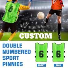 Custom Team Sports Jerseys, Suitable For Basketball, Football, Volleyball Training, Can Add Logo/Text/Number, Adult Team Sports Training Vest, Side Elastic Zipper, Advertising Vest - Multicolor - View 6