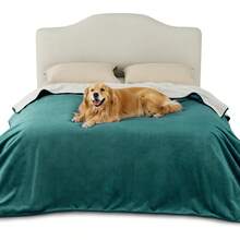 Grey 274x218cm Waterproof Fleece Blanket Soft Plush Washable For Humans Large Dogs Versatile Bed Sofa Throw - Queen(229x218cm) - View 11