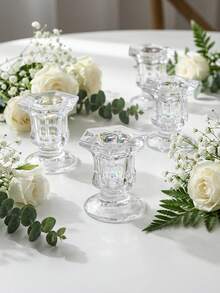 1 件/1 套玻璃烛台/烛架/烛台,温馨透明玻璃烛台,适用于节日聚会、家居装饰、乔迁礼物、餐桌中心摆件、下午茶摆设、儿童派对装饰、婴儿房装饰、宠物友好型家居装饰、窗台展示、书架装饰、玄关桌装饰、户外露台装饰、烛光瑜伽等场合。 - 多色 - 查看 6