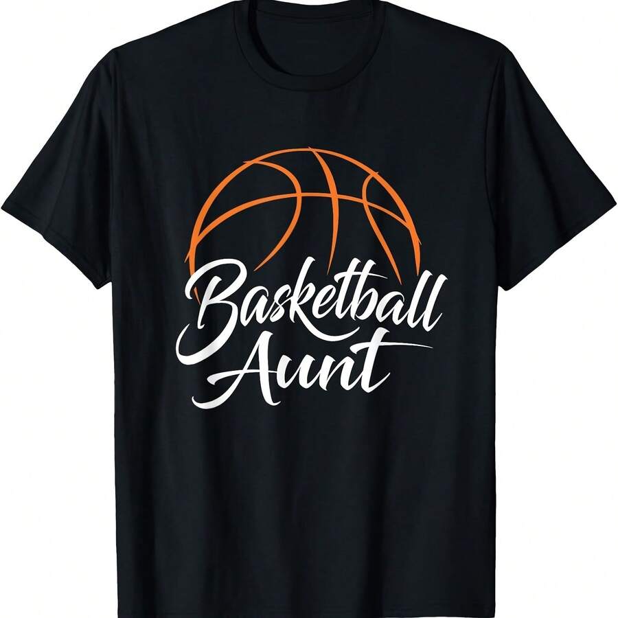Camiseta de tía de baloncesto, mamá de baloncesto y tía - Negro-4 - Ver 1