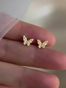 1 Pair Teen Elegant Cubic Zirconia Stud Earrings For Girls Gifts For Daily Decoration For Party Jewelry Birthday Gift - 4# - View 5