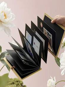 1/2本装可折叠DIY剪贴簿相册，塑料装订 - 可扩展结婚纪念日相册，适用于婚礼、家庭纪念日记、照片拼贴簿 - A - 查看 9