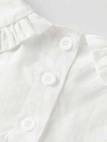 Women Short Sleeve Shirts Solid Color Doll Collar Loose Blouses Summer Casual Tops Streetwear - trắng - Xem 8