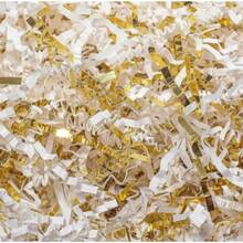 0.5 LB Kraft Crinkle Cut Paper Shred Filler Shredded Papers Confetti Boxes Basket Crinkle Paper Filler Packing Grass Cushion Shredded Tissue Stuffing Wedding Birthday Wrapping - 白金 - 查看 3