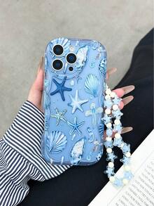 Cream Textured Painted Protective Phone Case With Chain, Compatible With IPhone 14, 14 Pro, 14 Pro Max, 13, 13 Pro, 13 Pro Max, 11, 11 Pro Max, 12, 12 Pro, 12 Pro Max, XR, XS, 15, 15 Pro, 15 Pro Max, 16, 16 Pro, 16 Pro Max, 17, 17 Pro, 17 Air, 17 Pro Max, Advanced Anti-Drop Phone Case - Multicolor - View 5