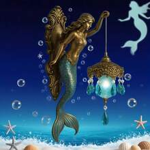 9.84-Inch Mermaid And Fairy Wall Lamp | Vintage Night Light With Elegant Mermaid Tail Design, Soft Glow Illumination, Ideal For Bedroom, Hotel, And Restaurant Decor, Dreamy Theme Lighting (Batteries Not Included), Perfect Christmas Gift - 美人魚 - 查看 7