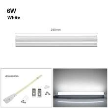Lámpara de tubo LED T5, barra de luces de bombilla T8 de 220V y 110V, tubo fluorescente conectable de 30cm para cocina, iluminación interior de sala de estar KJMT - T5 6W Blanco - Ver 12