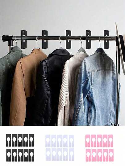 [Divisores de armario reutilizables] 10 paneles divisores de plástico rectangular en blanco, etiquetas, separadores de clasificación, divisores de talla de ropa, divisores de ropa para colgar ropa, divisores de estantería de ropa | Reutilizables y escribibles, convenientes para la organización de la ropa, para la clasificación por tipo, talla o marca, para la tienda de ropa, organizador de armario
