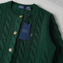 Polo Ralph Lauren Classic Embroidered Wool Cardigan | Cable-Knit Cashmere Blend Crewneck Button-Front Sweater, Women's Timeless Knitwear - 墨綠色 - 查看 2