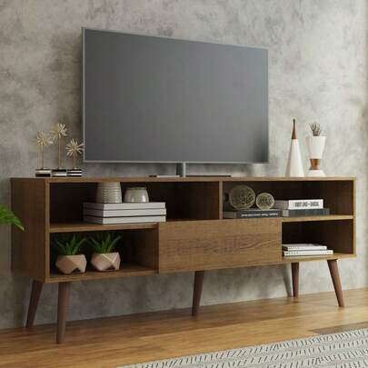  Mueble Mesa Para Tv Rack Madesa 4 Espacios Hasta 65 Marrón 01