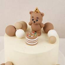 1/3/9 món trang trí bánh hình gấu nâu, hộp quà tặng, trang trí bánh chủ đề gấu bông tự làm cho sinh nhật, đám cưới, tiệc tùng, tiệc mừng em bé, Ngày Valentine. - Nhiều màu - Xem 4