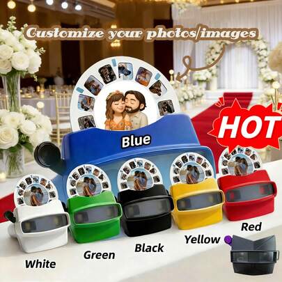 1 Piece, Handcrafted Retro-Style Slide Projector, Red/Black/Film Slides, Custom DIY Viewfinder, Valentine's Day/Anniversary/Wedding/New Year/Party Customized Photo Gifts, Nostalgic Keepsakes, Birthday, Anniversary, Valentine's Day/Thanksgiving/Mother's Day/Father's Day Gifts, Retro Couple Keepsakes, Wedding Gifts, And Other Customized Photo Gifts.