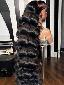 bling hair 200% Density 13x6 13x4 Body Wave Lace Front Wigs Human Hair Human Hair Pre Plucked With Baby Hair Human Hair 4x4 Transparent Lace Front Wigs For Women 200 Density Body Wave HD Lace Front Wigs Natural Color 22 24 Inch - Natural Black - 查看 1