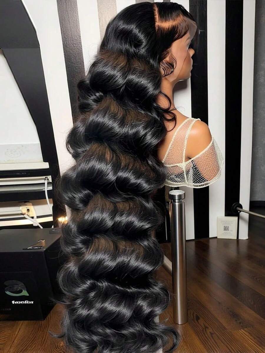 bling hair 200% Density 13x6 13x4 Body Wave Lace Front Wigs Human Hair Human Hair Pre Plucked With Baby Hair Human Hair 4x4 Transparent Lace Front Wigs For Women 200 Density Body Wave HD Lace Front Wigs Natural Color 22 24 Inch - Natural Black - 查看 1