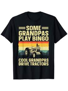 Camiseta de abuelo agricultor para hombre - Algunos abuelos juegan al bingo. Camiseta gráfica "Dr. Tractores", de algodón suave y transpirable, para agricultores y entusiastas de los tractores. Tallas S-XXXL. - Negro 4 - Ver 1