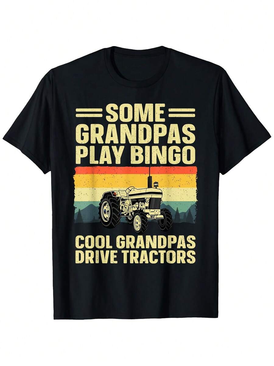 Camiseta de abuelo agricultor para hombre - Algunos abuelos juegan al bingo. Camiseta gráfica "Dr. Tractores", de algodón suave y transpirable, para agricultores y entusiastas de los tractores. Tallas S-XXXL. - Negro 4 - Ver 1