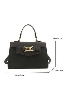 新款休闲单肩手提包，时尚简约纹理小方包，女士街头斜挎包 - 彩色 - 查看 8