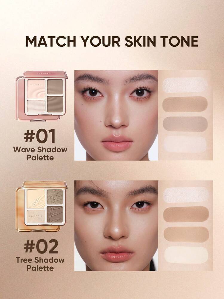 JUDYDOLL 2-In-1 Highlighter & Contour Palette, 9g, Matte & Shimmer Blush Palette, Multi-Purpose Face Shading & Brightening, Suitable For Beginners, Self-Use Or Gift, Applicable For Various Makeups, Parties, Weddings, And Occasions - #02 - View 8