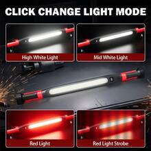 1pc COB High Lumen Work Light With Magnet + Hook + Clip 3-In-1 Design | USB-C Rechargeable Long Battery Life Multi-Angle Lighting - Multicolor - View 6