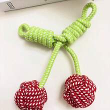 1个樱桃形状的咀嚼绳玩具，狗狗互动宠物玩具 - 彩色 - 查看 7