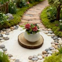 1件迷你逼真玫瑰花盆栽，娃娃屋DIY配件，微景观工艺品，完美礼物和收藏模型 - 1PC - 查看 11