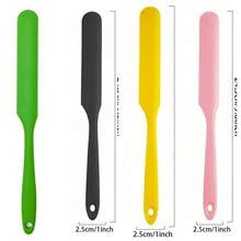 1/4pcs Silicone Jar Scraper Spatulas, Heat Resistant Cake Cream Peanut Butter Spatulas Mixing Batter Scraper, Nonstick Bread Spatula Rubber Kitchen Jar Blenders Scraper Long - Multicolor - View 14