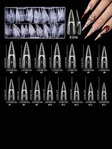 150pcs Reusable Transparent French Manicure Nail Tips Mold, 15 Sizes, Nail Extension Gel Polish Nail Art Tool, DIY Salon French Manicure Dual-Ended Nail Mold, Suitable For Beginners - Clear - View 6