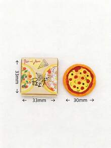POKOJA LAND 2pcs Miniature Toy Pizza, Food Play Scene Accessories For OB11 Doll House Food,Doll Miniature,Mini Toy Food, Dolls,Mini Items,Pizza Party - Multicolor - View 7