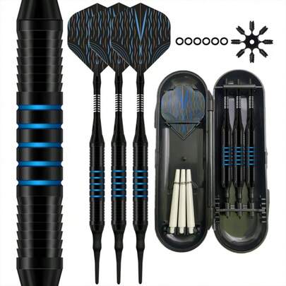 Juego de dardos de punta blanda GOODARTS - Con puntas de dardo - Dardos electrónicos de puntuación profesional, adecuados para la mayoría de tableros de dardos, adecuados para jugadores competitivos y casuales - Adecuados para principiantes y profesionales, tecnología de punta blanda duradera