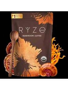 Mushroom Coffee - USDA Organic Adaptogenic Mushroom Blend With 2000mg Mushrooms, Sugar-Free Instant Coffee For Energy, Focus & Gut Health - 棕色 - 查看 1