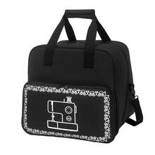 Sewing Machine Carrying Case With Multiple Pockets - Adjustable Shoulder Strap, Fits Most 15-18 Inch Sewing Machines, Made Of Waterproof Oxford Cloth - Black - View 3