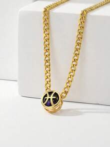 1件圆形十二生肖诞生石项链，精致星象饰品，镶嵌诞生石，是送给女孩的完美周年纪念日和生日礼物。 - 金色 - 查看 4