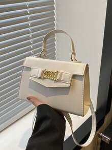 新款休闲单肩手提包，时尚简约纹理小方包，女士街头斜挎包 - 彩色 - 查看 17