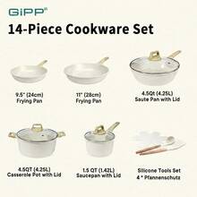 Big Space In Small Kitchen! GIPP Stackable Non-Stick Cookware Set, Saves 70% Space, Modern Home Essential! - White - View 3