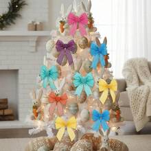 6 Rolls Easter Spring Pastel Wired Ribbon Colorful Burlap Ribbon Total 30 Yard For Valentine's Day Spring Wreaths Crafts Bow Gift Wrapping Party Decoration(Easter Color,2 Inch) - Màu sắc Macaron - Xem 8