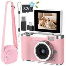 Aparat cyfrowy z 8-krotnym zoomem cyfrowym, odpowiedni do vlogowania, ekran IPS 2,4 cala, akumulatorowy, profesjonalny aparat fotograficzny, odpowiedni dla nastolatków i początkujących, z czytnikiem kart, funkcją OTG, obsługuje zdjęcia, filmy i kamerę internetową, idealny prezent na Święto Dziękczynienia, Boże Narodzenie i Nowy Rok, (akumulator 800 mAh) - YJH-LK-007 - Zobacz 21