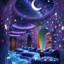 RGB Night Light, LED Projection Lamp, Moon & Galaxy Projector, 5V USB, Gift For Christmas, Room Decor LED Night Light - 黑色 - 查看 3