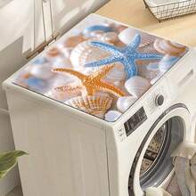 1件装洗衣机和烘干机顶部保护罩，洗衣机和烘干机顶部保护垫，防滑洗衣机罩，加厚防尘速干罩，适用于家庭洗衣房和厨房 - 彩色 - 查看 4