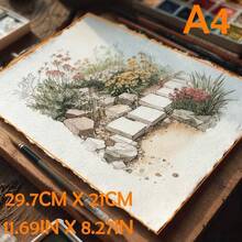 230克/平方米 25张 粗糙纹理水彩纸，高品质手工素描纸、绘画纸，适合初学者、大学生、艺术创作、剪贴簿制作和婚礼请柬制作。 - 白色 - 查看 2