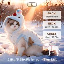 HAZOOWILL Shiny Snowman Dog Hoodie - Sparkling Silver Threads In Sunlight, Built-In Leash Ring, Suitable For Small Dogs Holiday Christmas Winter Outfit, Warm And Adorable - Blue and White - View 14