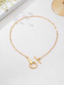 1pc Fashionable Minimalist Horseshoe Pendant Necklace - Horseshoe Pendant - View 4