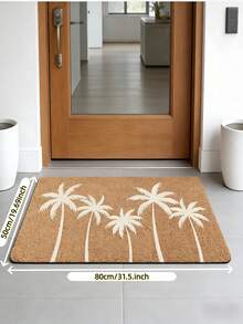 1 pieza Felpudo rectangular cómodo de palma, Felpudo de bienvenida para interiores/exteriores, Alfombra de entrada antideslizante, Adecuado para sala de estar, dormitorio y decoración del hogar, Lavable a máquina - A - Ver 12